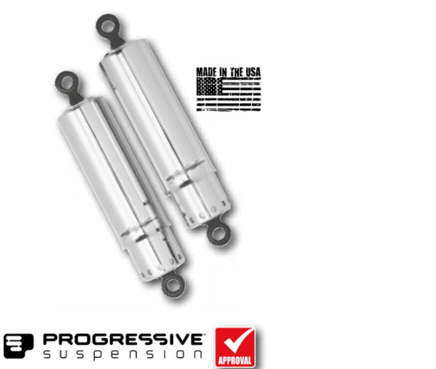 412 Series Covered Twin Shocks Chrome 11"