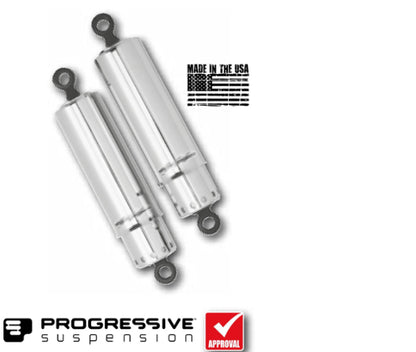 412 Series Covered Twin Shocks Chrome 12"