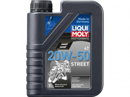 Huile Moteur 4T Street Minérale 1L API SG API SJ API SL JASO MA2 SAE 20W50