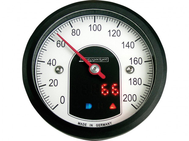 Compteur motoscope tiny: 200mph; 200km/h; Scale Couleur : Noir/Blanc 49 mm