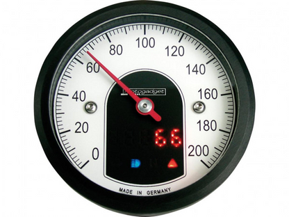 Compteur motoscope tiny: 200mph; 200km/h; Scale Couleur : Noir/Blanc 49 mm